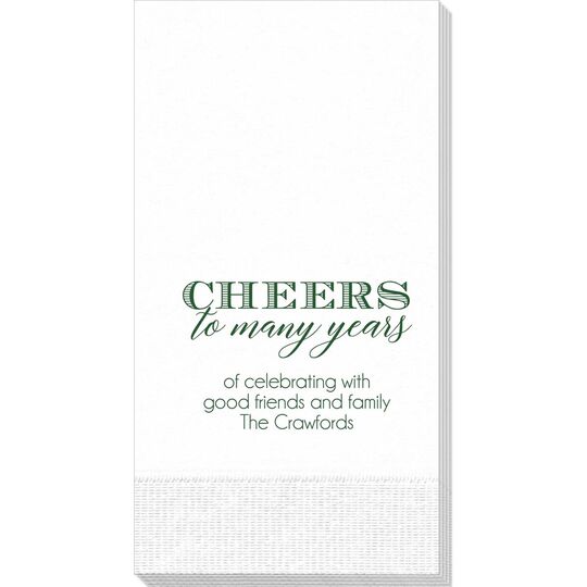 Cheers To Many Years Guest Towels